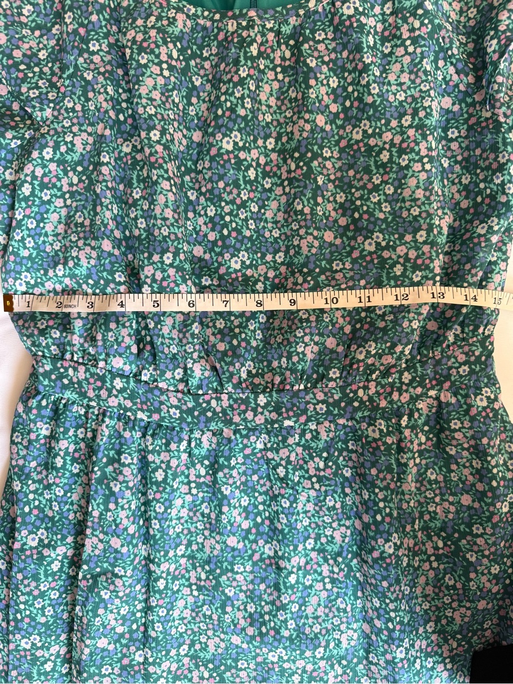 J. Crew Teal Floral A-Line Dress - Picture 5 of 6
